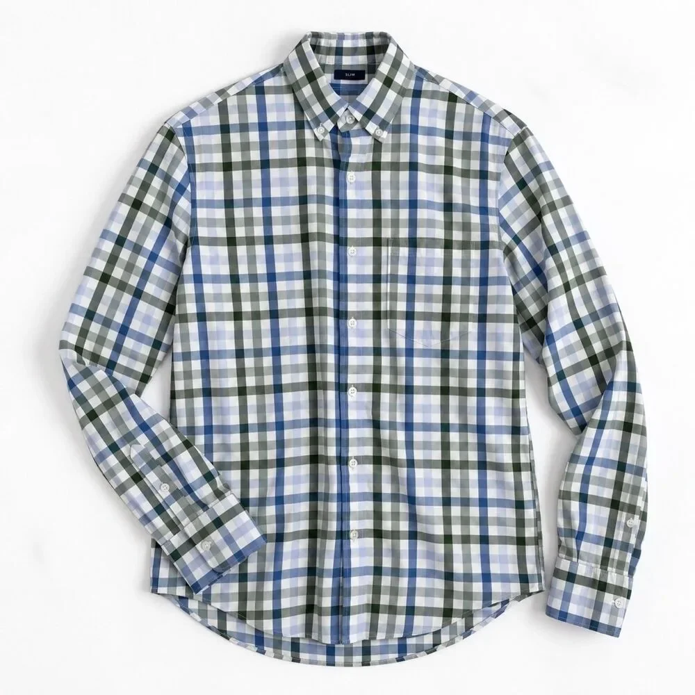 J. Crew Slim Flex Washed Button Down Shirt in Plaid